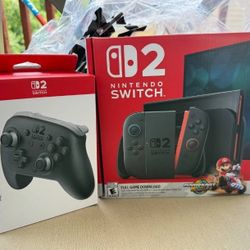 NEW Nintendo Switch 2 Console + Mario Kart World Bundle + S2 Pro Controller !!!