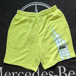PUMA tie dye Lime Sweat Shorts