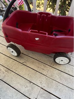 Hard plastic red wagon