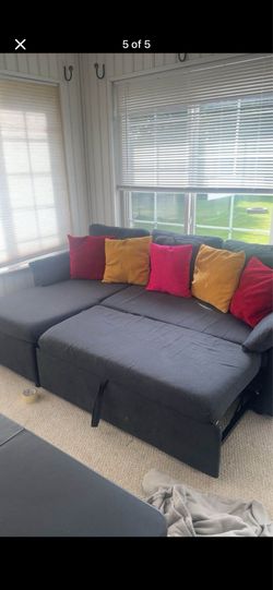 Sofa bed ( used good) & like new Hisense 7 Cu Ft Chest Freezer White