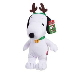 Peanuts Hallmark Reindeer Snoopy White Plush Stuffed Animal Toy Christmas Antler