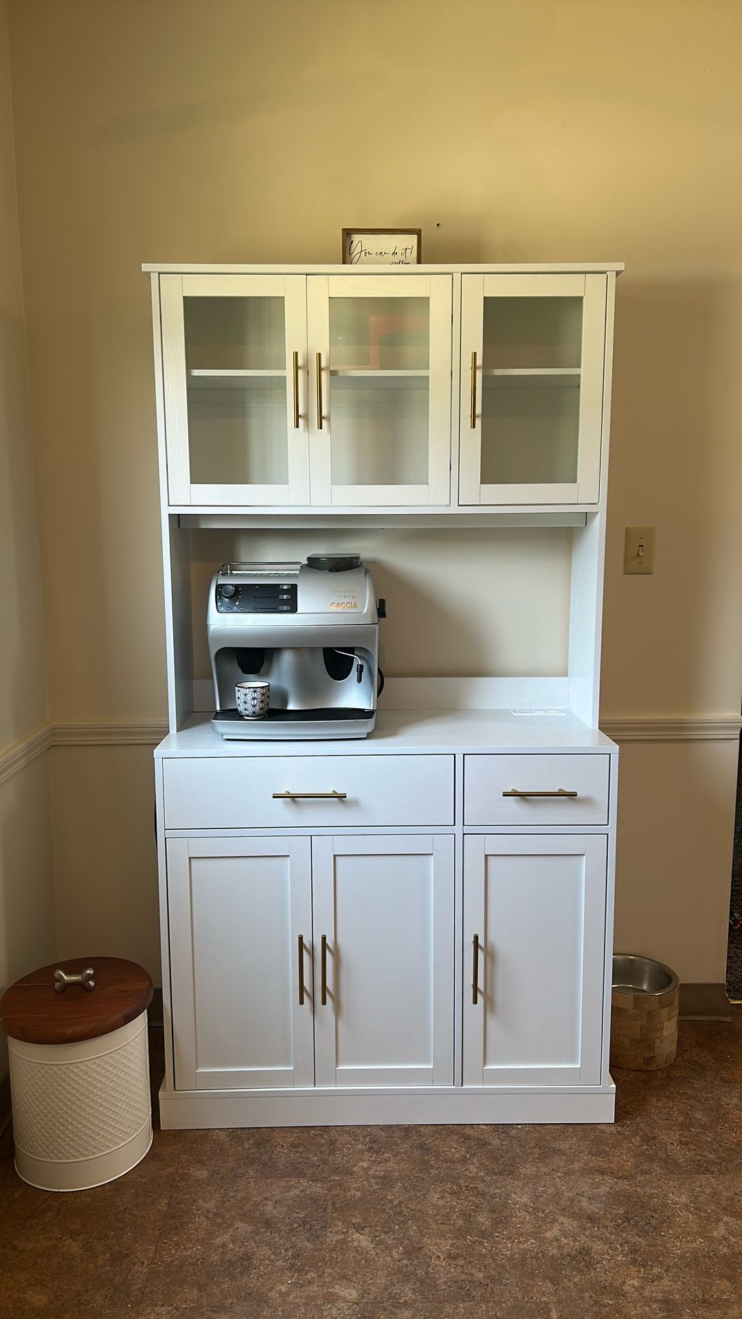 71” JUMMICO Cabinet/Coffe Bar, White