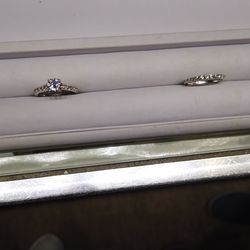 Engagement And Wedding Ring Moissanite Set