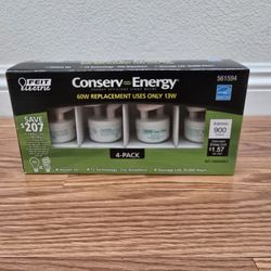 FEIT Electric Conserve Energy 60W Equivalent CFL Light Bulbs 4-Pack