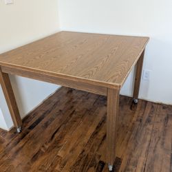 Square Wood Mobile Table, Great for Mahjong!
