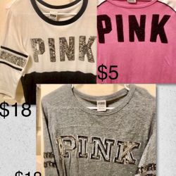 VICTORIA SECRET  SHIRTS  SIZE S -AUTHENTIC prices listed on photo-The BLING Shirts are New-