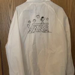 Vans Snoppy Peanuts White Windbreaker Large Jacket