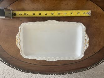 Royal Vintage Albert Bone China White Gold Serving Tray