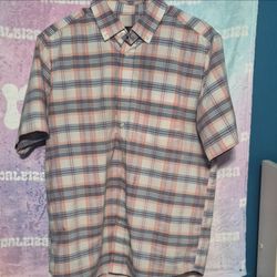 Men's Plaid Short Sleeve Button-Down Shirt