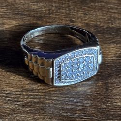 10k Gold Diamond Ring (Size 13)