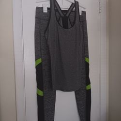 Work Out Pants And Top Set Size Large No Stains 