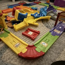 Train track with train