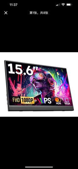 Portable Monitor, 15.6" FHD 1080P Travel Portable Monitor for Laptops, Ultra-Slim External Portable Screen for Laptop with Kickstand, Screen Extender 