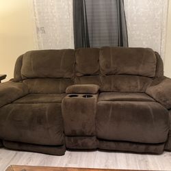 Brooks Shadow Brown Manual Triple Reclining Sofa