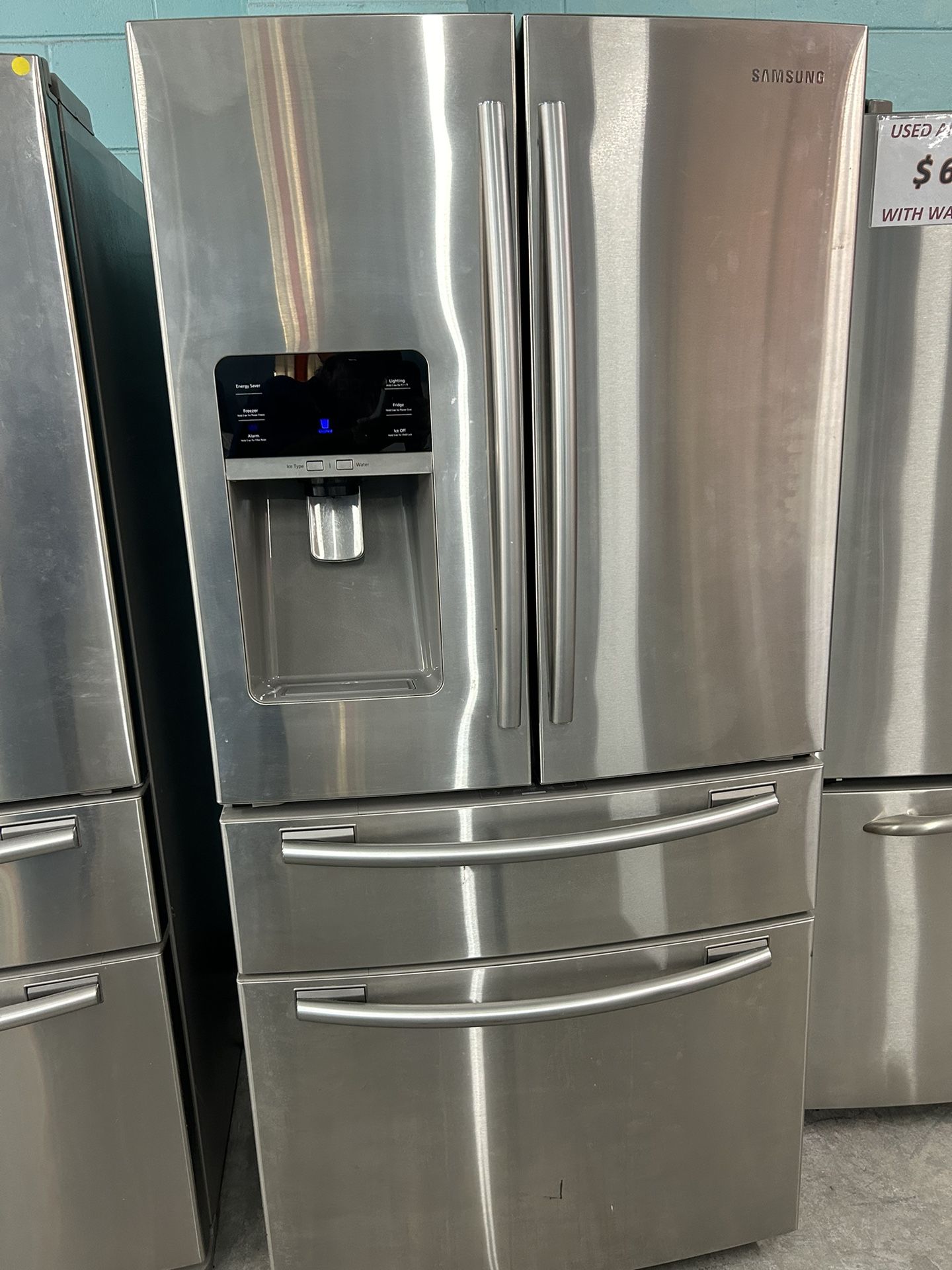 33” Wide 4 Door Stainless French Door Refrigerator