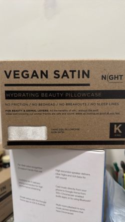 New Vegan 100% Satin King Size Pillowcase Champagne Color