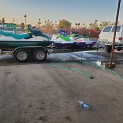 4 Jet Skis And Trailer 