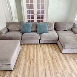 Sofa sectional with ottoman