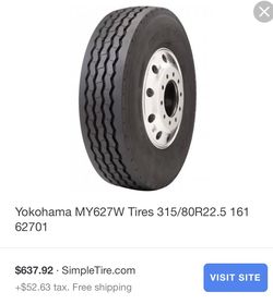 315/80 R22.5 (3 Yokohama, 2 Hankook and 2 Iplus)