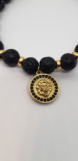 Mens lion heads bracelet