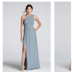 David’s Bridal Bridesmaid Dress Dusty Blue
