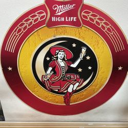 Miller High Life Beer Tim Sign