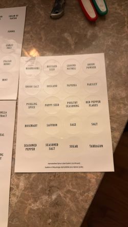 Kitchen Art Labels Circular Adhesive