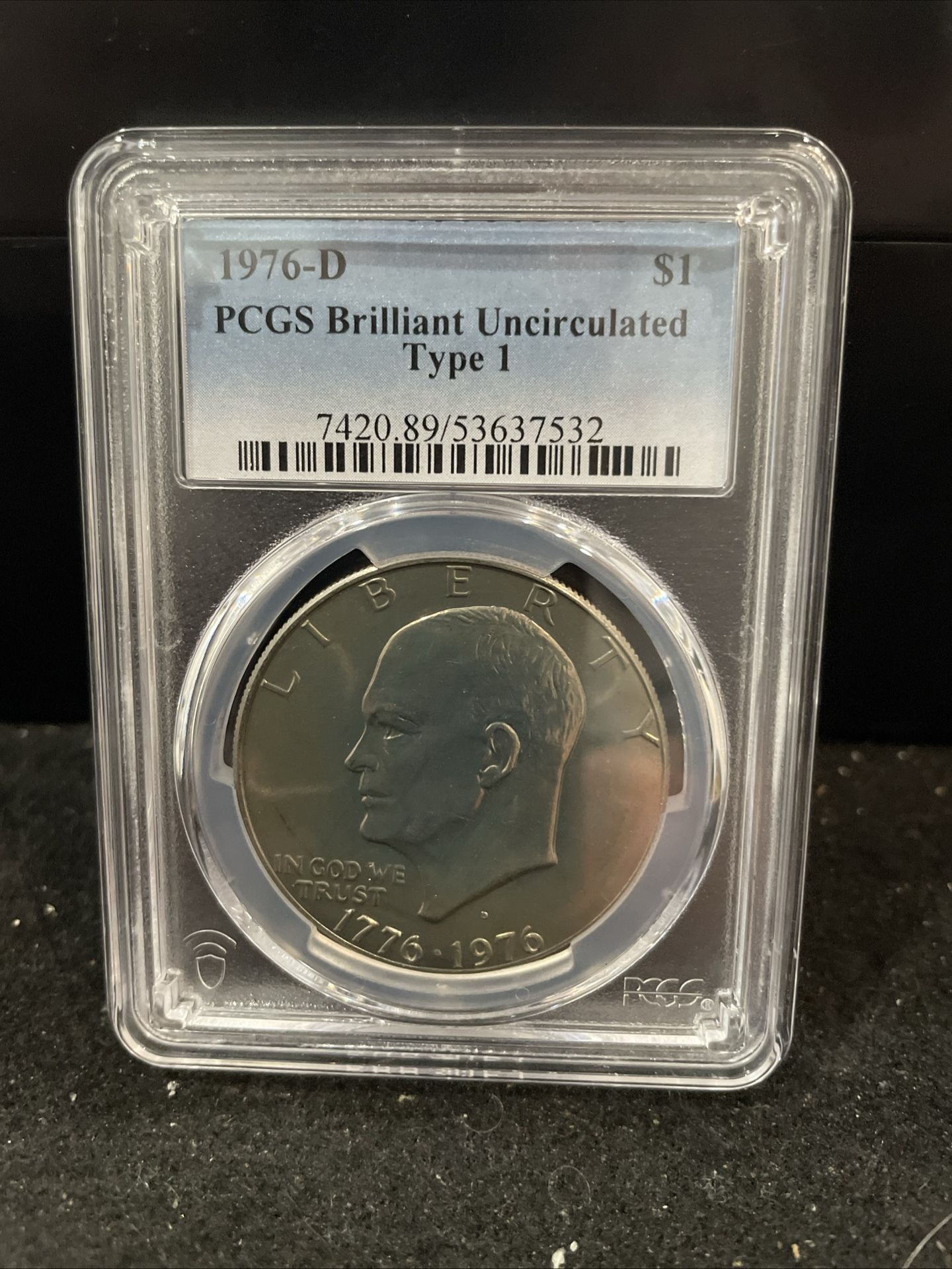 1976 D Brilliant Uncirculated Eisenhower Dollar Graded At PCGS N-2