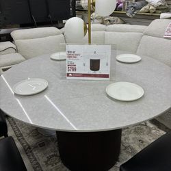 Troy 48" Carrara Quartz Dining Table
