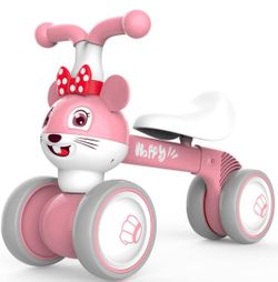 Baby Balance Bike for 1 + Year Old Boy and Girl, Indoor Outdoor Non-Pedal Baby Walker Toys for 10-36 Months Toddlers, Silent Wheels, 1st Birthday Gift