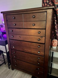 Dark Brown Wood Dresser