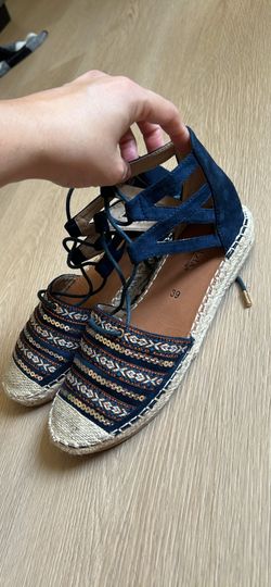 Lace up espadrilles (size 8)