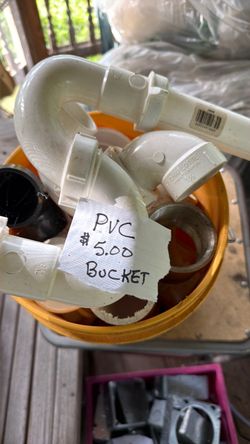 Full bucket of PVC fittings