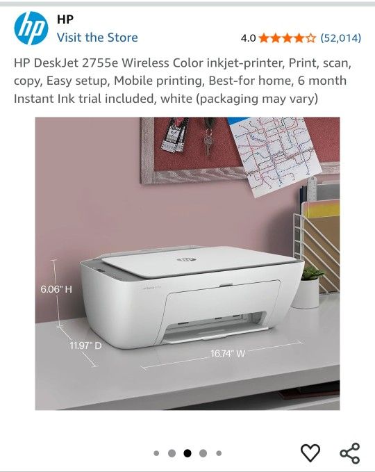 HP DeskJet 2755e Wireless Color inkjet Printer. *Free Personal Delivery In NYC And Parts Of Long Island*