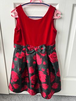 Fancy velvet top girls dress 5, 6, 7