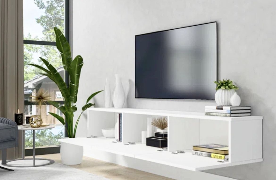 Ozge Floating Minimalist TV Stand for up to 80" TV Wall Mounted Media Console