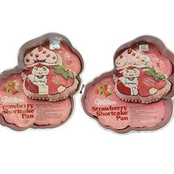 STRAWBERRY SHORTCAKE Wilton Cake Pan Sheet Baking Vintage Retro 1981 Set Lot