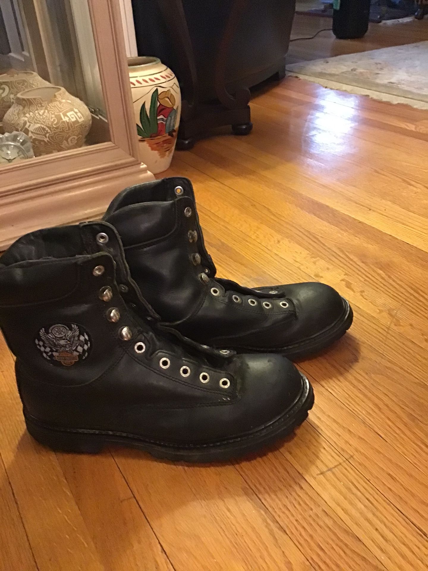 Harley Davidson Leather Boots Size 12M Please Read Description and View Pics