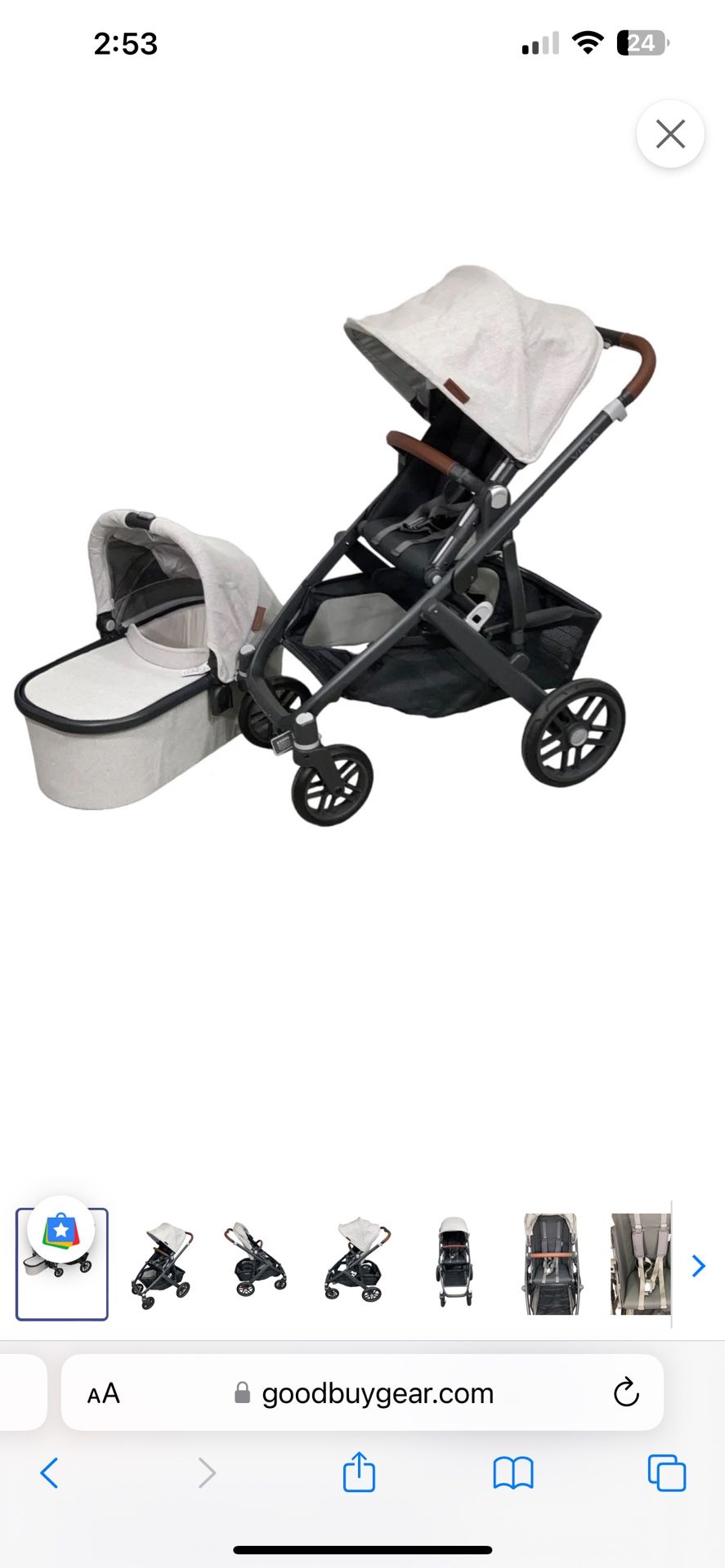 Uppababy Double Stroller with Bassinet
