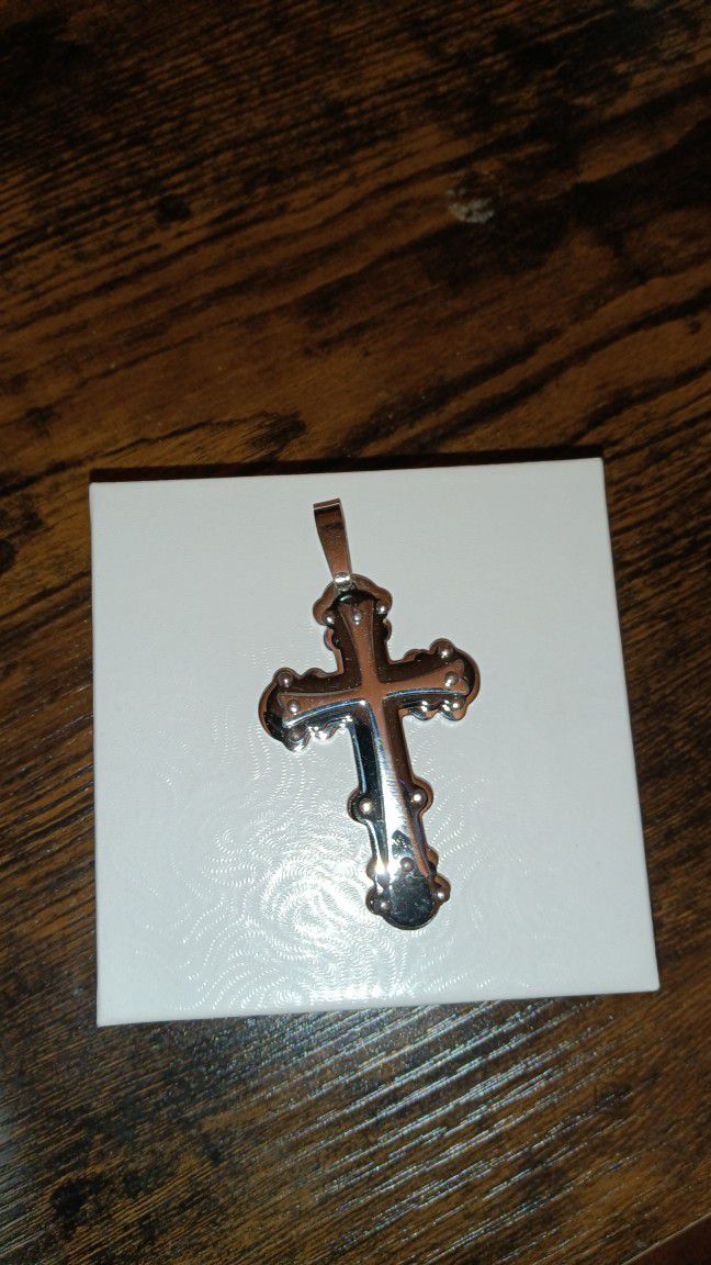 Stainless Steel Gothic Style Cross Pendant 