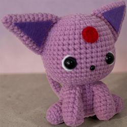 Psychic Pokemon Espeon Handmade Collectible Crochet Cute Gift Charm Amigurumi