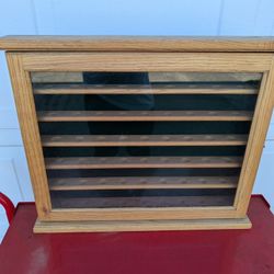 Oak And Glass Golf Ball Display Cabinet