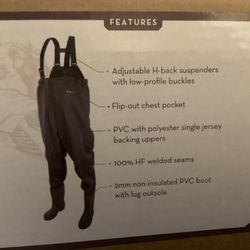Frogg Toggs Men’s Rana PVC Lug Sole Chest Wader Size 11