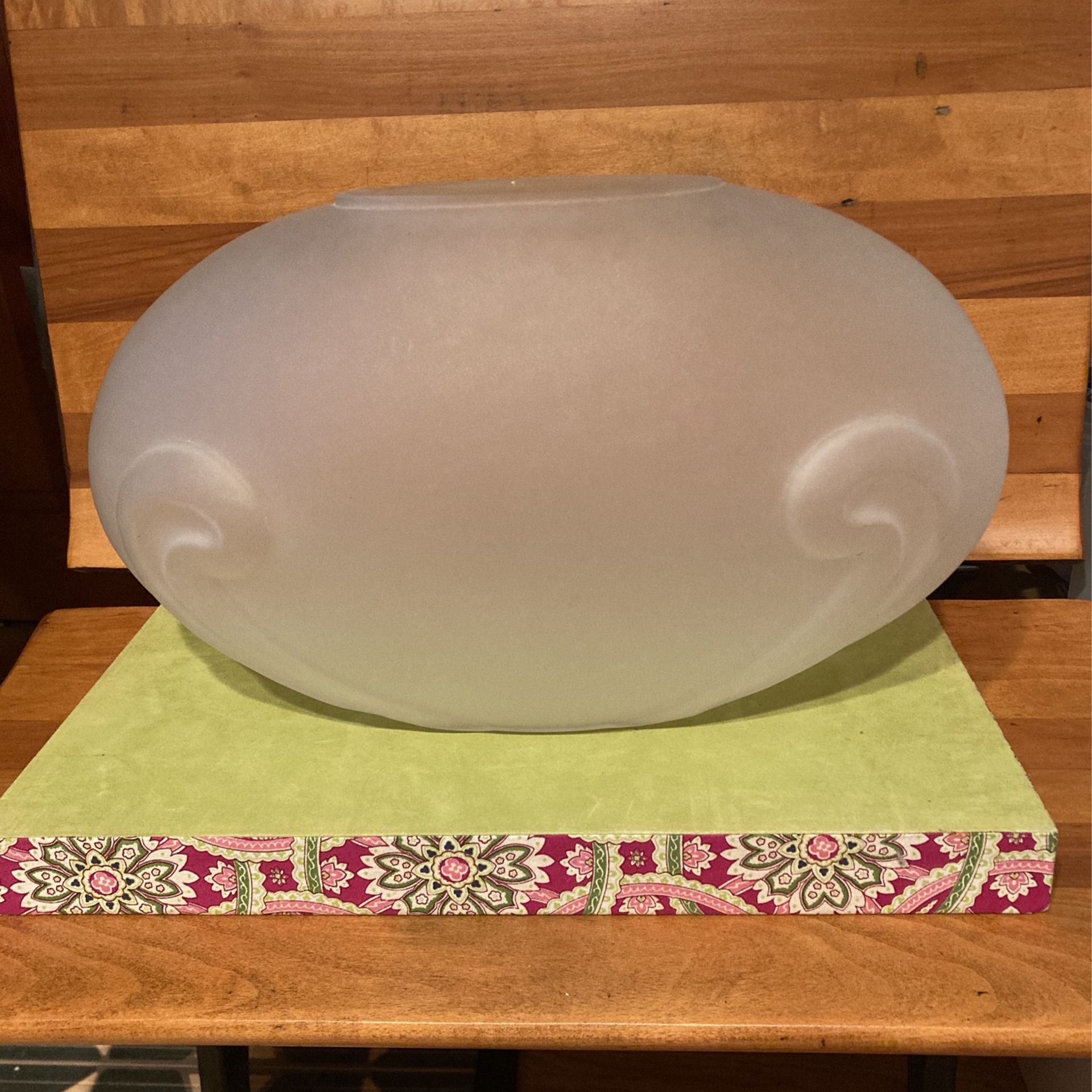 Frosted Satin Art Glass Elliptical Vase