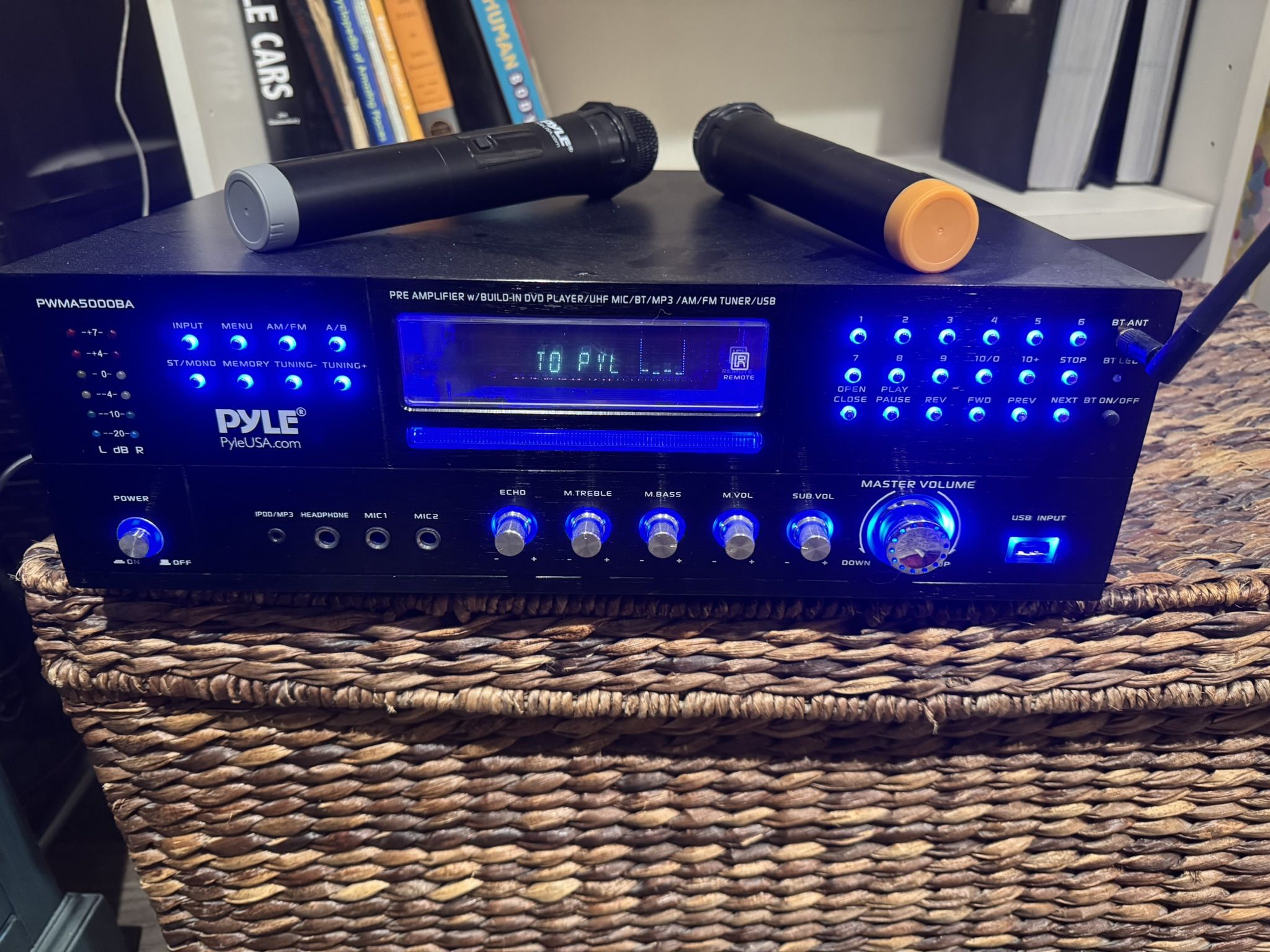 Pyle Karaoke Receiver Combo w/ Stereo L/R RCA & Speaker Compatability PWMA5000BA