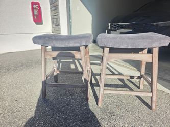 Set of 2 Upholstered Backless Bar Stools