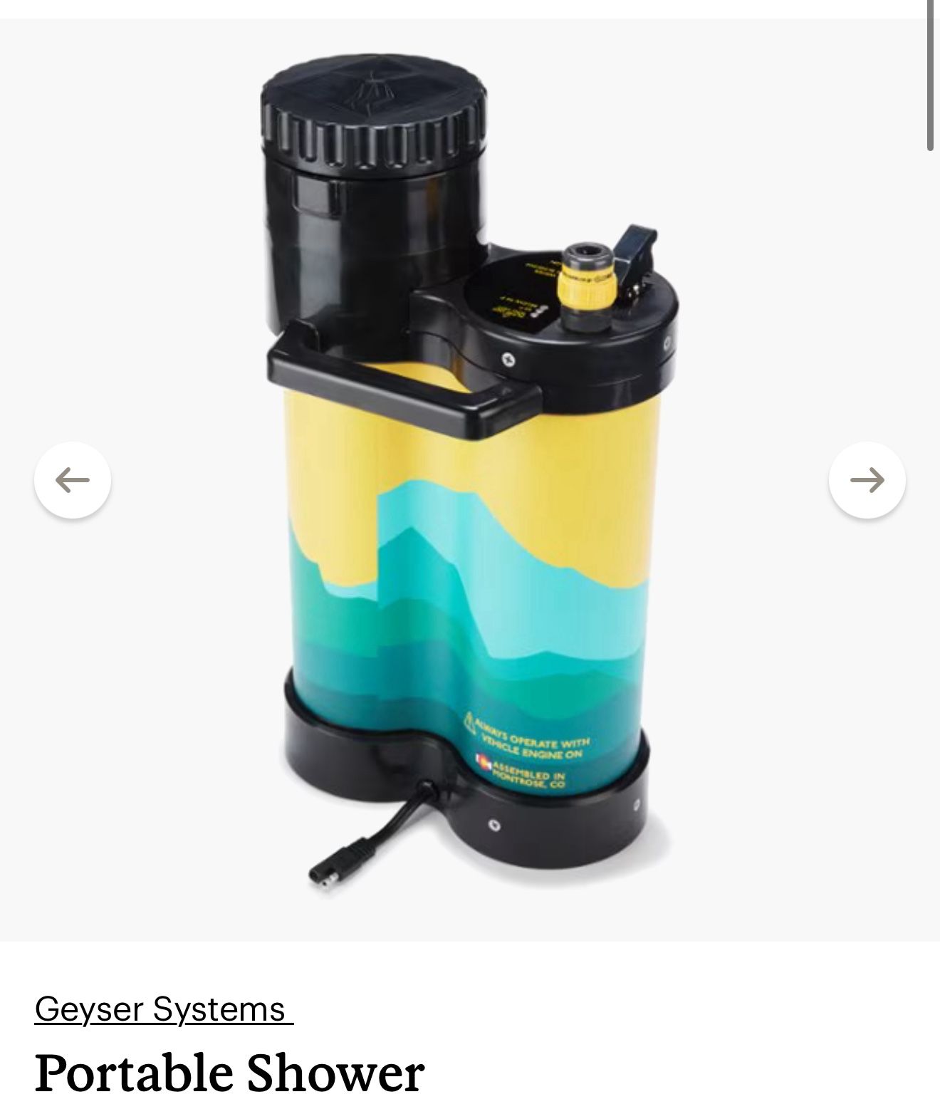 Geyser Portable Heated Shower