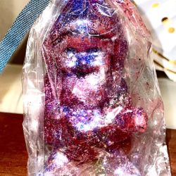 4” Pink/Purple  Glittery Gnome Candle