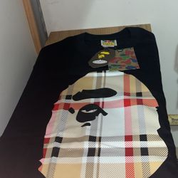 Bape Black Burberry Shirt