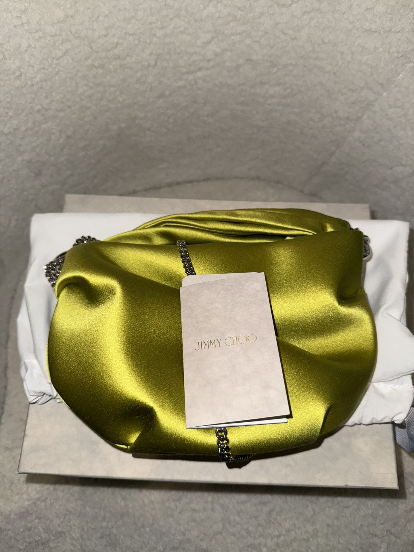Jimmy Choo Bonny satin tote bag. Brand new w/dust bag.